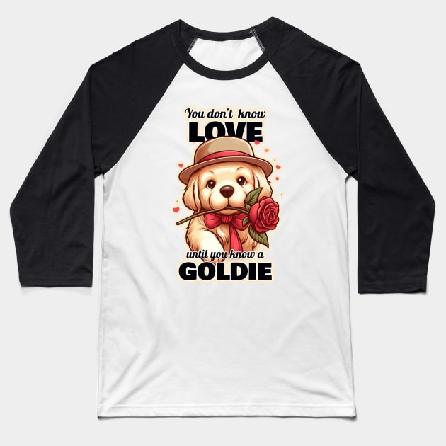 Golden Retriever Valentine's day Baseball T-Shirt by k9-tee
